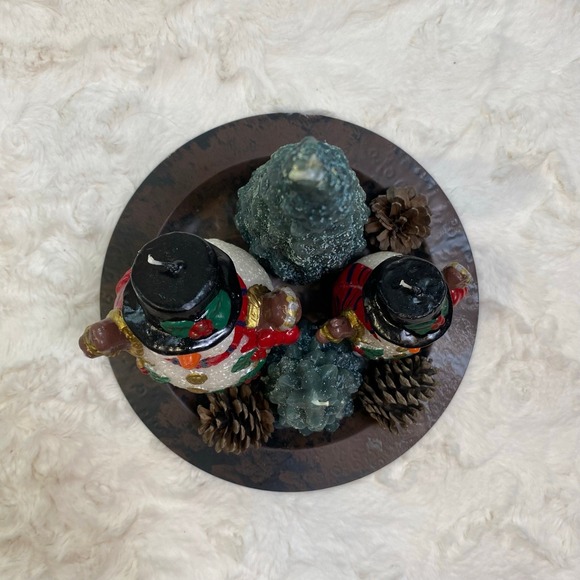 Christmas Candle Garden Vintage Eight Piece Country‎ Candle Garden with Tray - Picture 8 of 11